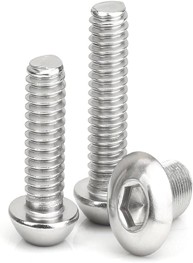 SYLIX براغي SYLIX M4 × 10 مم ذات رأس زرية، مصنوعة من الفولاذ المقاوم للصدأ، بلمسة نهائية لامعة، | براغي ألين ذات رأس زرية مع صامولة وغسالة (10 قطع) - Image 4
